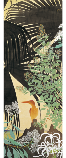 作家名　田中一村、作品名　初夏の海に赤翡翠（田中一村記念美術館蔵）、©2024 Hiroshi Niiyama