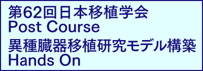  第62回日本移植学会Post Course<br>異種臓器移植研究モデル構築Hands On
