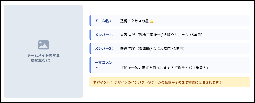 チーム紹介スライド見本